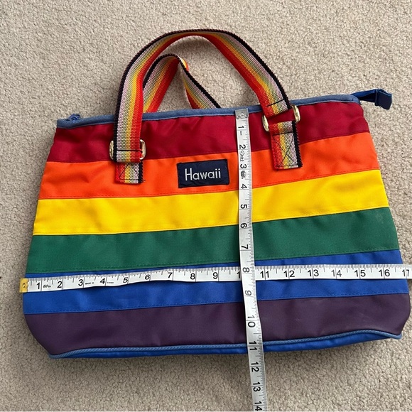 Vintage 1980s South Seas Specialties of Hawaii Rainbow Stripe Bag - Picture 7 of 9
